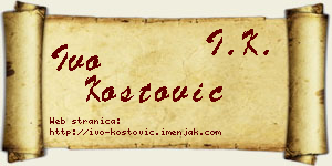 Ivo Kostović vizit kartica
